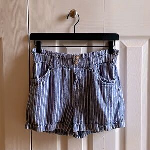 Jolt: Blue & White Striped Shorts